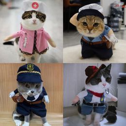 Costumes de chat pour animaux de compagnie, vêtements personnalisés amusants, fonctions multiples, jeu de rôle, mignon petit chien, vêtements de Cosplay, accessoire personnalisé