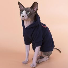 Costumes de chat Designer Sphinx Vêtements Devin sans poils pour vêtements Automne Hiver À capuche Plus Polaire Chaud Sphynx239b