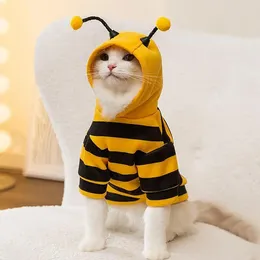 Cat Costumes Dog Bee Kostuum Apparel Coat Hoodie Outfit Halloween Cosplay Sweater Dogs Kitten Puppy Hoodies Pet Products