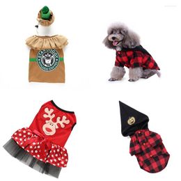 Costumes de chat pour chien, jupe d'élan d'halloween, robe fantaisie pour animaux de compagnie, Cosplay de serveur pour Chihuahua, manteau de fête de Festival de noël