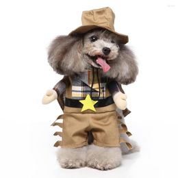 Costumes de chat chien Halloween Costume de Cowboy drôle pour accessoires de déguisement petits grands chiens de compagnie vêtements produits