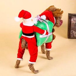 Costumes de chat combinaison de chien chaud hiver noël drôle vêtements pour animaux de compagnie 3d père noël Cosplay pour animaux de compagnie fournitures Festival manteaux de fête