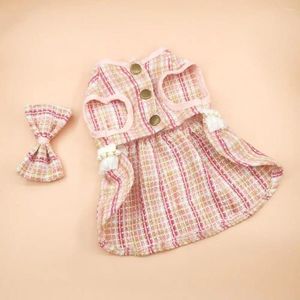 Costumes de chat Jupe de chien Fantaisie Tenue pour animaux de compagnie Robe mignonne avec coiffure à nœud Floral Faux Perle Décor pour chiens Chats Princesse Chiot Vêtements