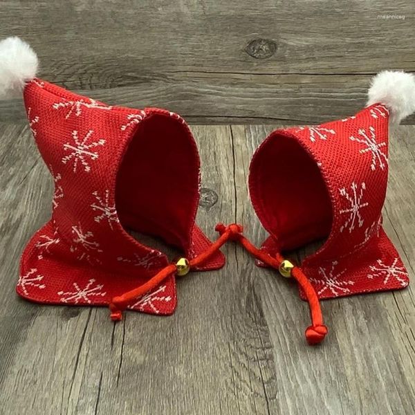 Disfraces de gatos Perros Saliva Toalla Navidad Copo de nieve Patrón Capucha Sombrero Corbata Corbata Bufanda con cuerda ajustable para la barbilla