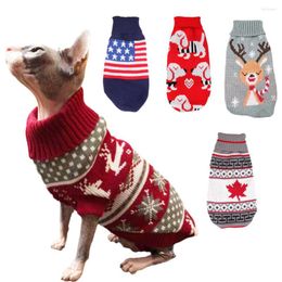 Cat Costumes Elk Print Puppy Sweater Herfst Winter Pet Deskleding Coat voor kleine honden katten schattig warm sphynx kleding kitten kostuum