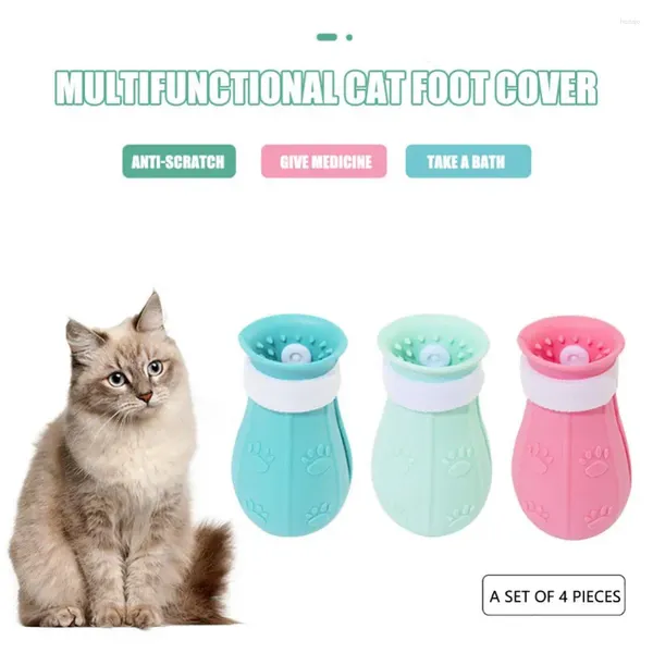 Costumes de chat Couvercle de pied pour le toilettage rasage des accessoires en silicone doux réglable pour animaux de compagnie