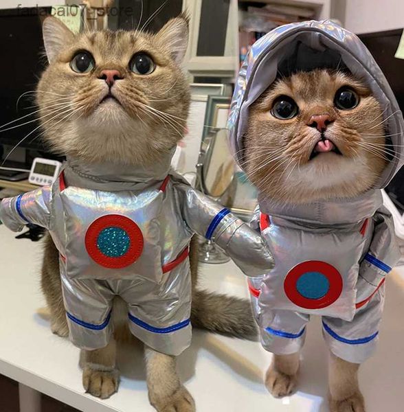 Disfraces para gatos Ropa divertida para gatos Astronauta Ropa para mascotas Cosplay para gatos Disfraz para perros pequeños Disfraz de Halloween Ropa para fiestas para perros y gatos Traje espacial YQ231017