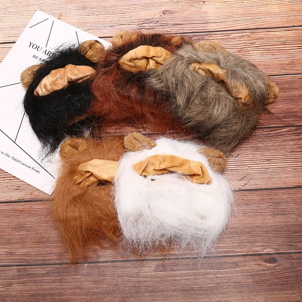 Chat Costumes Drôle Mignon Pet Lion Crinière Perruque Cap Chapeau pour Halloween Vêtements De Noël Déguisement avec Oreilles Automne Hiver Costume Cosplay 230714