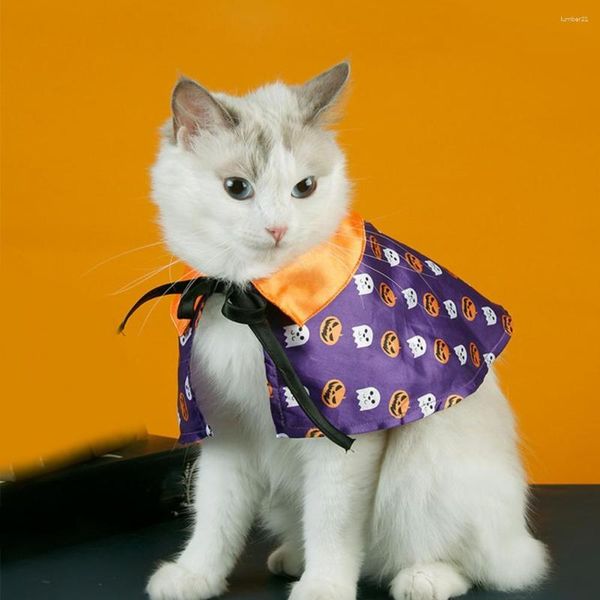 Disfraces de gatos Sombreros divertidos para mascotas transforman a la mascota en una linda calabaza con sombrero ajustable Conjunto de capas Fiestas de disfraces de Halloween