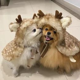 Katkostuums Funny Pet Dog Halloween Cosplay Elk Cloak voor kleine honden schattige kerstkleding