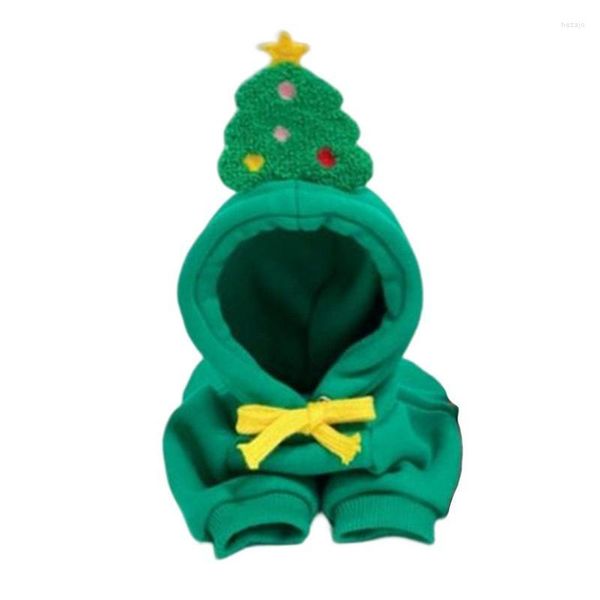 Disfraces de gato Sudadera con capucha verde para mascotas Suéter Navidad Ropa para clima frío Sudadera Traje para perros Ropa de abrigo para cachorros