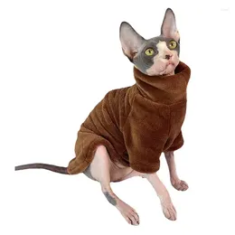 Disfraces de gato Ropa sin pelo Suéter de cuello alto Cálido y cómodo Ropa de esfinge de coral Ropa para gatos Suave