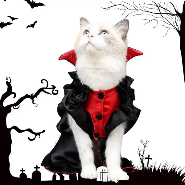 Costumes de chat Halloween Cape Costume drôle Vampire Cosplay nouveauté chaton vêtements pour noël mignon effrayant effrayant animal de compagnie Costum