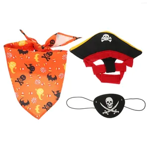 Cost Costumes Halloween Pirate Hat Triangle Bandana Set Pumpkin Saliva Costume Pet Kit décoratif ACCESSOIRES DE PART