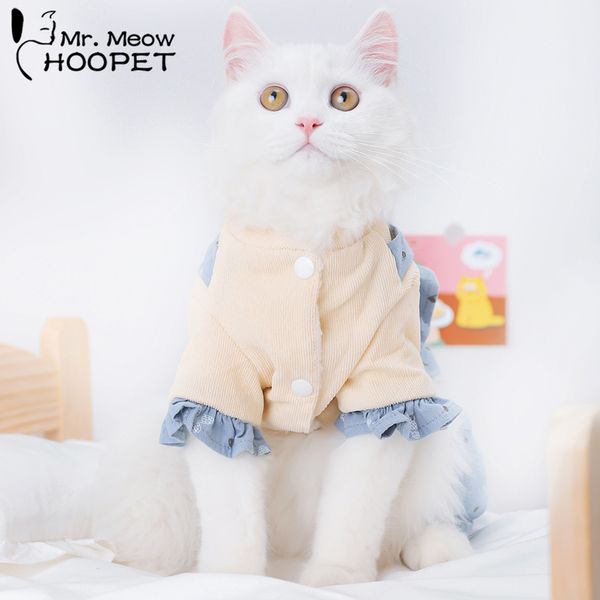 Costumes de chat Hoopet mignon salopette pour animaux de compagnie vêtements confortables pour chats chien Halloween Costume hiver chaud chats à quatre pattes vêtements chat fournisseurs 220908