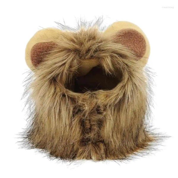 Disfraces de gato Lion Mane Funny Pet Cosplay Wig Caps Convierte tu en un traje fuerte y amigable con la piel para Halloween