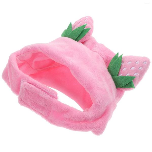 Costumes de chat, casquette pour animaux de compagnie, nouveauté, Costume de chaton en forme de fraise, couvre-chef, chapeau de carnaval