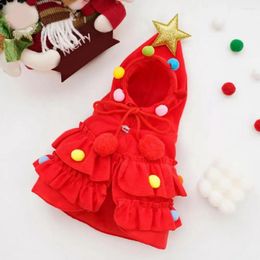 Cost Costumes Pet Cloak Lace-Up Festive Christmas With Plux Ball Star Decor Ruffle Hem Winter Holiday Dog pour