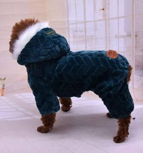 Costumes pour chats, vêtements pour animaux de compagnie, grand col en fourrure, vêtements britanniques à quatre pattes, manteau pour chien, veste épaisse et chaude