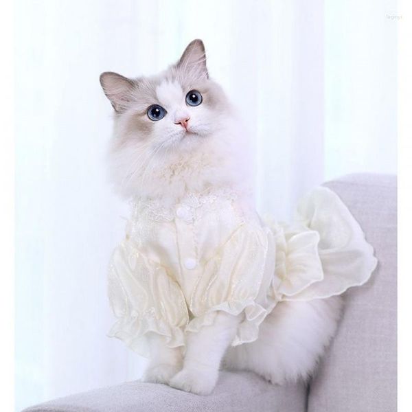 Costumes de chat vêtements pour animaux de compagnie mince printemps et été chaton robe de mariée jupe article princesse distribution en gros