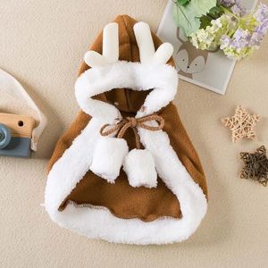 Costumes de chat pour animaux de compagnie, cape de noël mignonne, Costume de Cosplay pour chatons, vêtements pour chiens, décoration en bois, fournitures de chaleur d'hiver