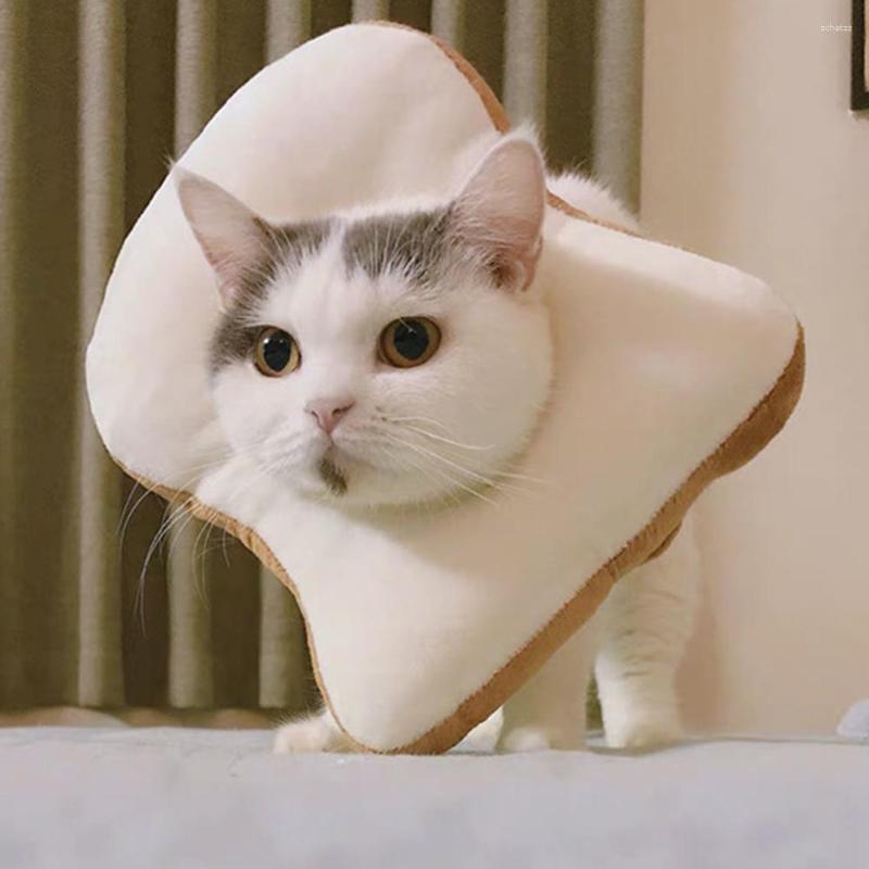 Cat Costumes Pet Dog Cats Puppy Cartoon Soft Toast Bread Shape Collar Scarf Headwear Props