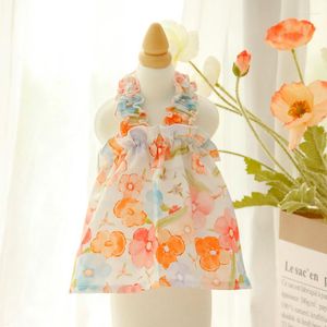 Disfraces de gato Mascota Falda floral Correa Aceite Color Suministros de flores Vestido pintado Transpirable Cómodo Princesa