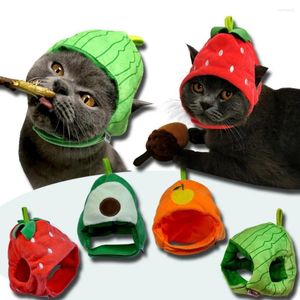 Katkostuums huisdier hoed schattig fruitvorm zacht comfortabel kawaii puppy kitten kostuum grappige pet dieraccessoires