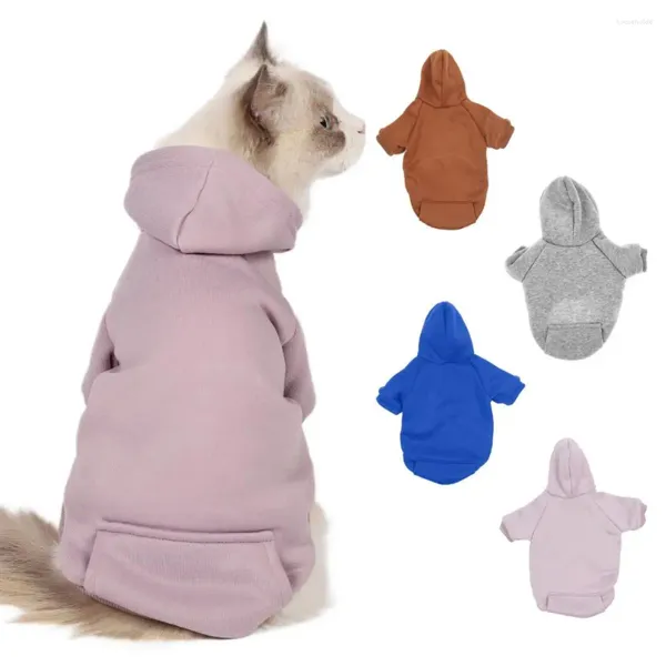 Costumes de chat sweat à capuche pour animaux de compagnie pour chiens confortable avec poches chats doux conception à deux jambes sweat chaleur confort automne hiver