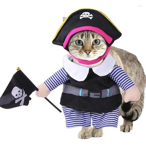 Vestuario de gato ropa pirata de mascota duradera con traje de perro para perros para el cosplay de Halloween