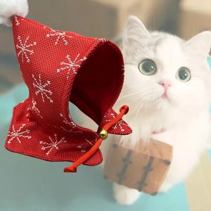 Disfraces de gato Bufanda para mascotas Sombrero con capucha navideña con ajuste de cuerda para la barbilla Toalla de saliva