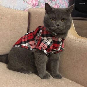 Disfraces de gato ropa a cuadros Otoño Invierno ropa para mascotas para gatos pequeños perros algodón suave gatito abrigo chaqueta cachorro traje