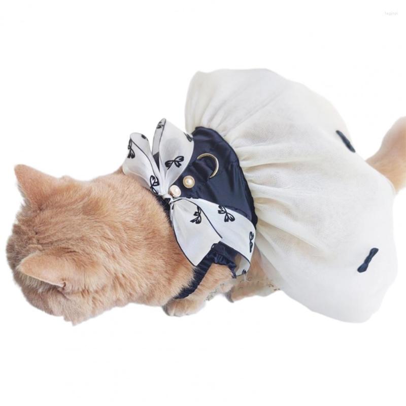 Trajes de gato vestido de cachorrinho saia de estimação princesa extra macio design de pérola roupa de verão para gatos traje de aniversário de cachorro fofo pequeno