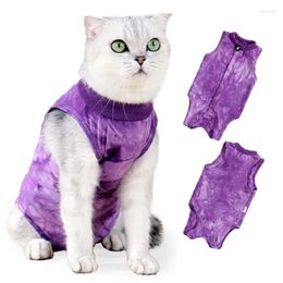 Cat Costumes Recovery Suit voor mannelijke en vrouwelijke katten kitten zachte kegel onesie tie kleurstof shirt kleding likken beschermende cover