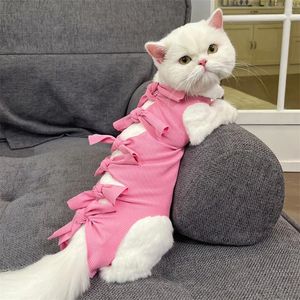 Cat Costumes Recovery Suit kitten voor buikwondbeschermer anti-licking kegel e-collar alternatieve mannelijke vrouwelijke katten