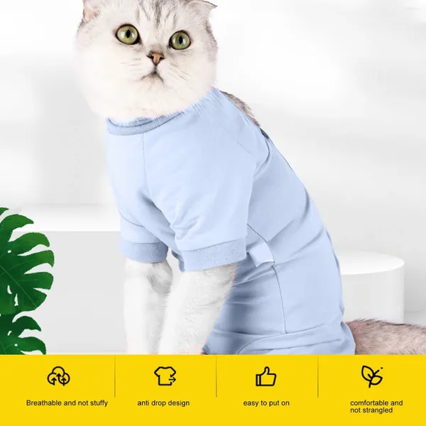 Trajes de gato traje de recuperación previene lamer heridas trajes profesionales transpirables para mascotas para enfermedades abdominales o de la piel