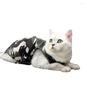 Cat Costumes Recovery Suit Spay voor vrouwelijke katten camouflage ontwerp onesie kleding e-collar alternatief kitten