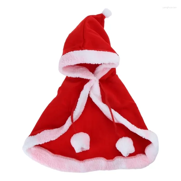 Costumes de chat Cape de poncho rouge Santa Costume de fête de Noël pour chiot chien et doux et chaud