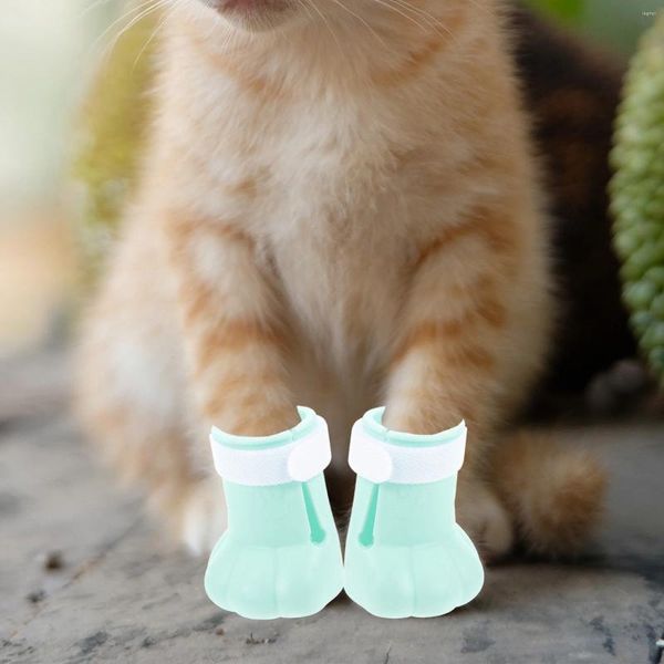Disfraces de gato, botas con cubierta de silicona para pies, botines para gatos para evitar rascarse, cubiertas de uñas, suministros para garras de aseo