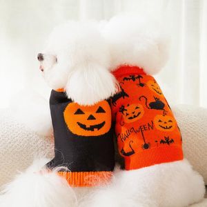 Chat Costumes petit chiot chien citrouille imprimé chiens Halloween pull drôle mignon animal à deux pattes pour les vêtements d'automne et d'hiver