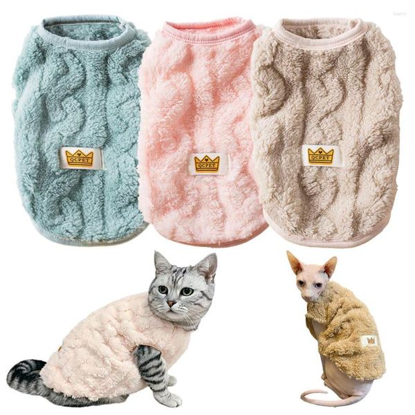 Costumes de chat vêtements doux et confortables hiver chaud polaire costume automne Sphynx gilet pull pour petit chien pull chaton veste pour animaux de compagnie manteau tenue