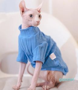 Kattenkostuums Zachte Sfinx Haarloze kleding Huisdier Kittens Hoodies Shirt Sphynx Devon Rex Herfst