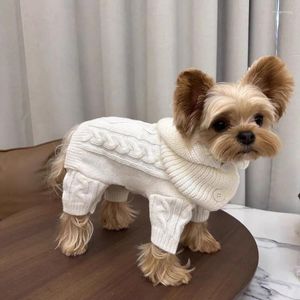 Costumes de chat couleur unie tricot combinaison vêtements pour chiens Kawaii épais chaud petits chiens vêtements hiver doux confortable produits pour animaux de compagnie en gros