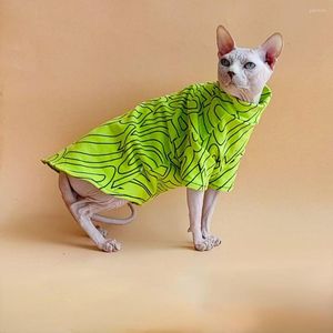 Disfraces de gato Sphynx Ropa verano gatitos mono Para Sphinx Gatos estampado sudaderas con capucha traje seguro Devon camisa gatito cachorro Ropa Para Gatos