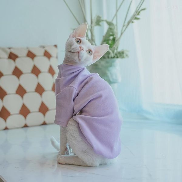 Costumes de chat Sphynx, vêtements chauds, sweat-shirt pour chatons, chien, manteau en coton doux, Devon Rex, T-shirt à manches longues pour animaux de compagnie, printemps et hiver