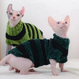 Costumes de chat Sphynx vêtements hiver doux chaud pull à col roulé manteau pour chaton pyjamas chats et petits chiens vêtements sans poils