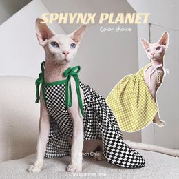 Kat Kostuums Sphynx Gekleed Luxe Mode Kleding Voor Haarloze Katten Zomer Kittle Fancy Rok Kittens Vest Kostuum Puppy Leuke Kleding