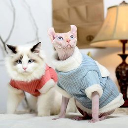 Costumes de chat Sphynx chemise de chats sans poils pull chaud à col roulé pull chaton pyjama combinaison pour Cornish Rex Devon Peterbald