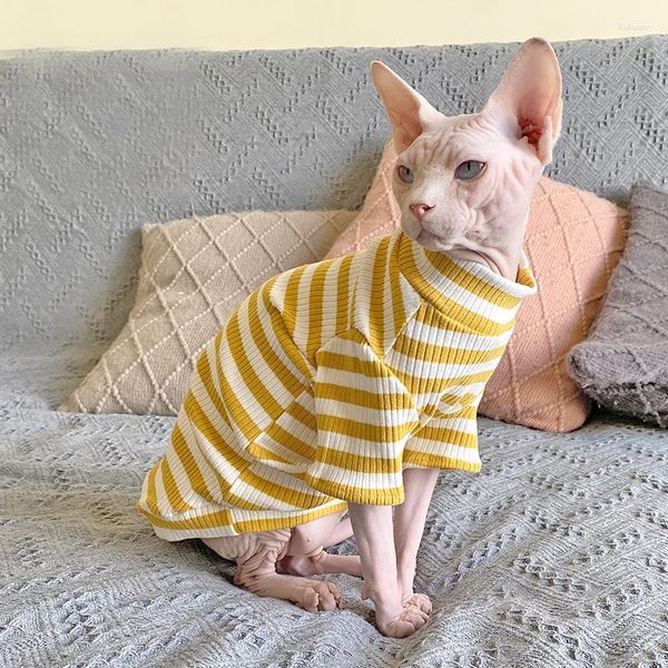 Costumes de chat à rayures, robe pour animaux de compagnie Sphynx, vêtements sans poils pour Devon Rex Conis, tenues de chaton