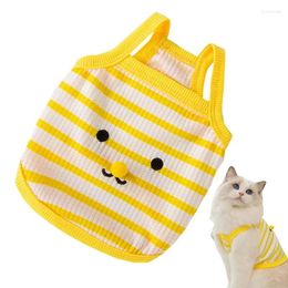 Costumes de chat chemise à rayures pour vêtements de chien chemises respirant les chiots de gilet d'été costume mignon chaton sans manches extensible